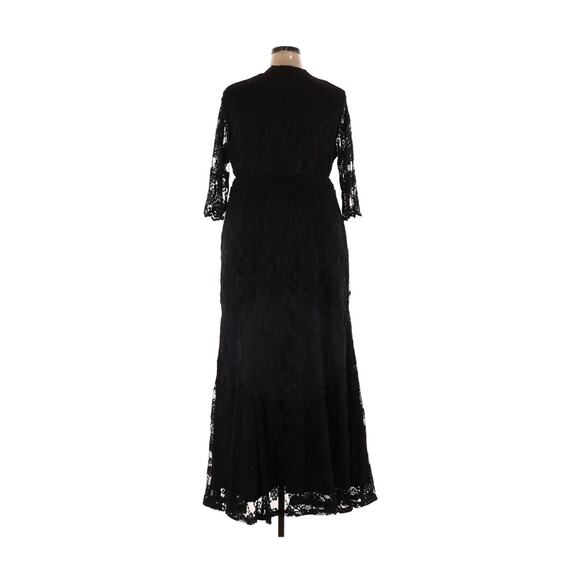 Kiyonna Dress Maxi Black Lace Screen Siren Size 12 Party Gala Slimming Gown - Picture 8 of 14